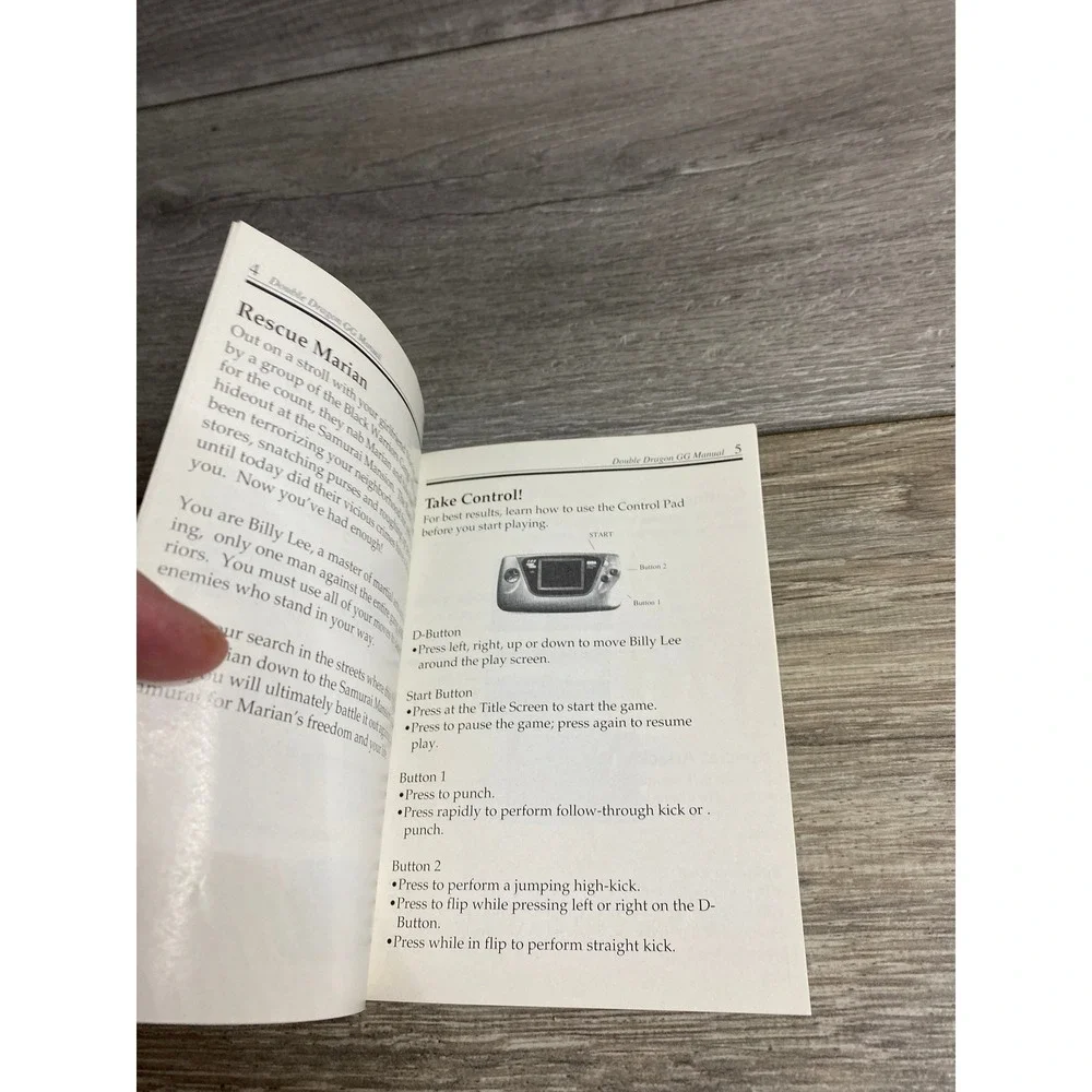 Sega original instruction